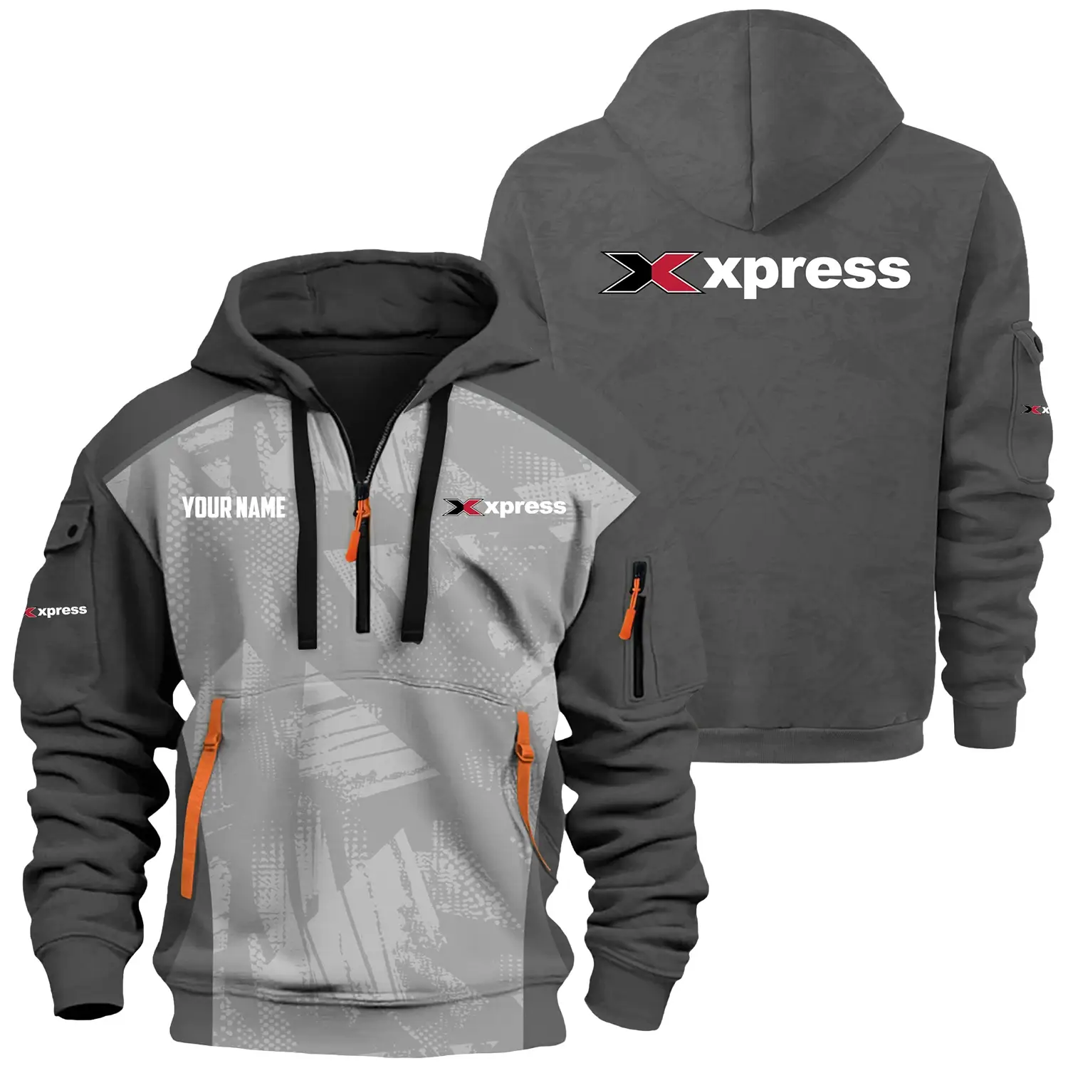 Xpress Exclusive Hoodie Half Zipper TTFSHHZ3D0819A10XBZ