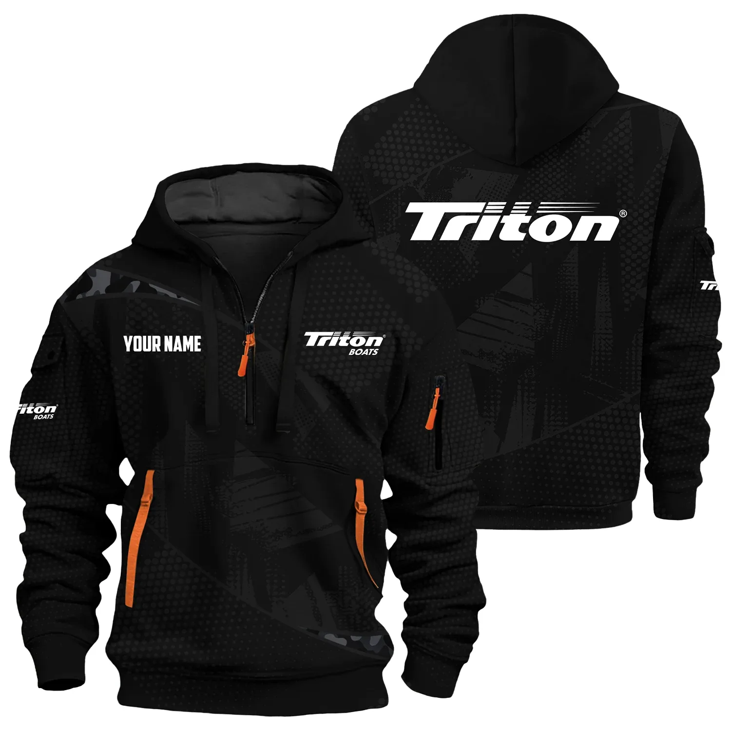 Triton Exclusive Hoodie Half Zipper TTFSHHZ3D0819A12TBZ
