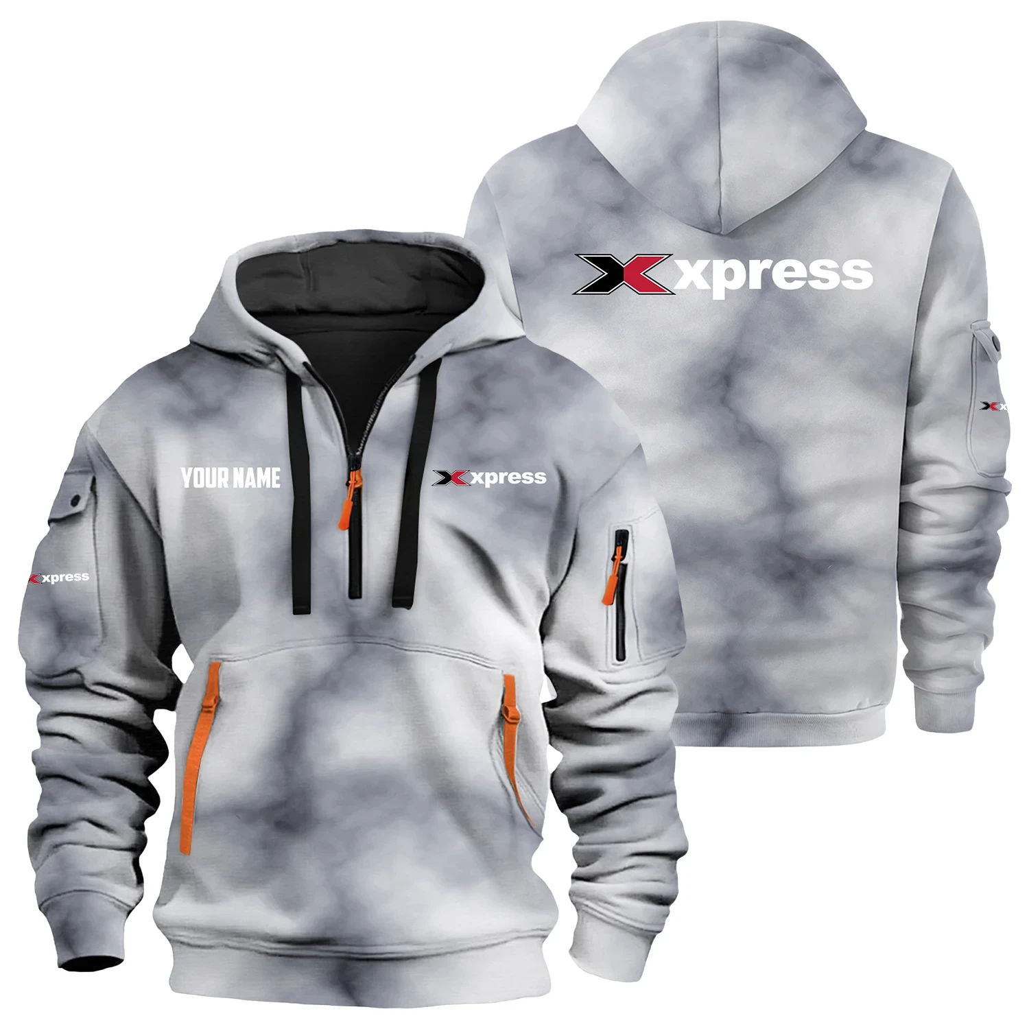 Xpress Exclusive Hoodie Half Zipper TTFSHHZ3D0819C06XBZ