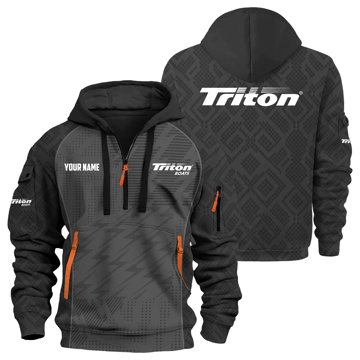 Triton Exclusive Hoodie Half Zipper TTFSHHZ3D0819C08TBZ