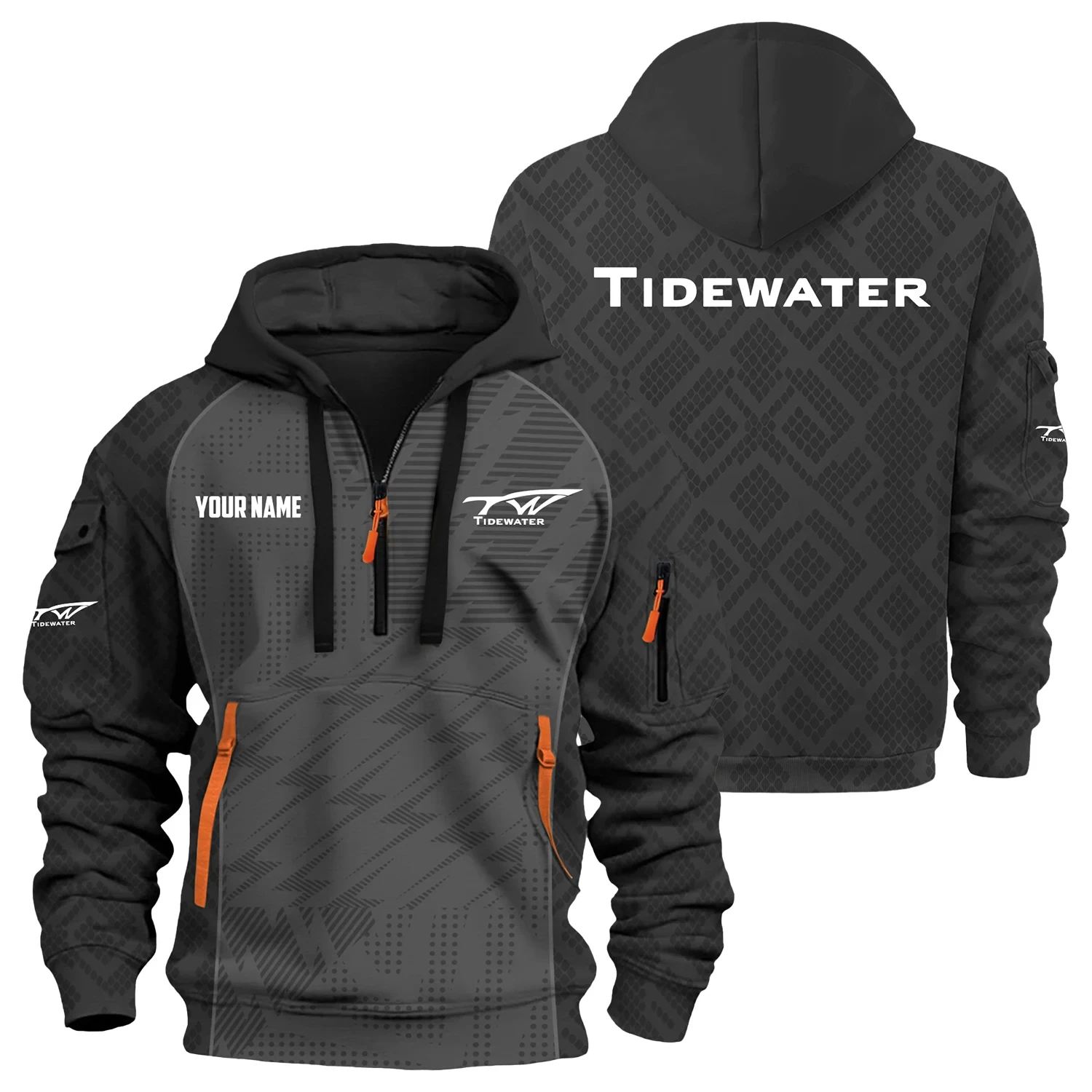 Tidewater Exclusive Hoodie Half Zipper TTFSHHZ3D0819C08TWZ