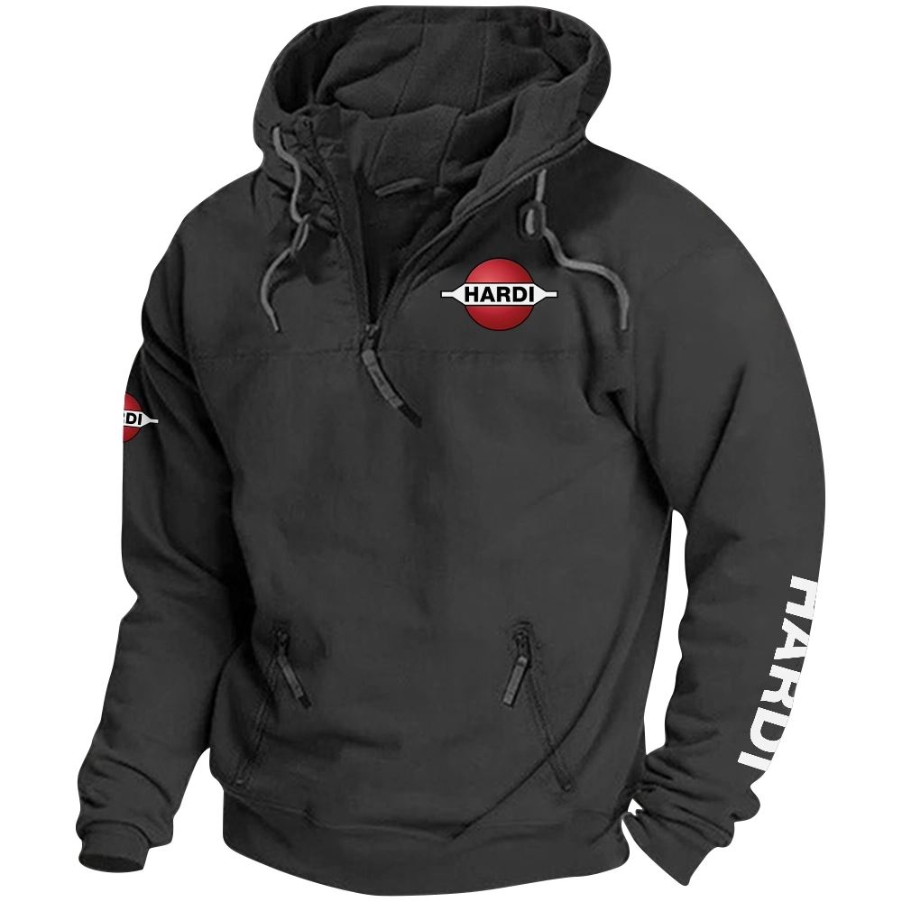 Hardi Exclusive Logo Tactical Quarterzip Hoodie OUFAH1880819HAZ - Hardi Hoodie