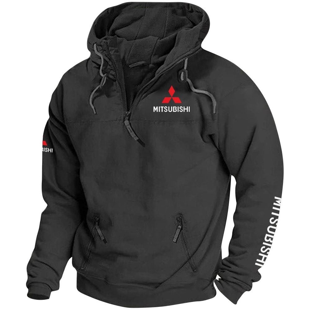 Mitsubishi Exclusive Logo Tactical Quarterzip Hoodie OUFAH1880819MSBZ - Mitsubishi Hoodie