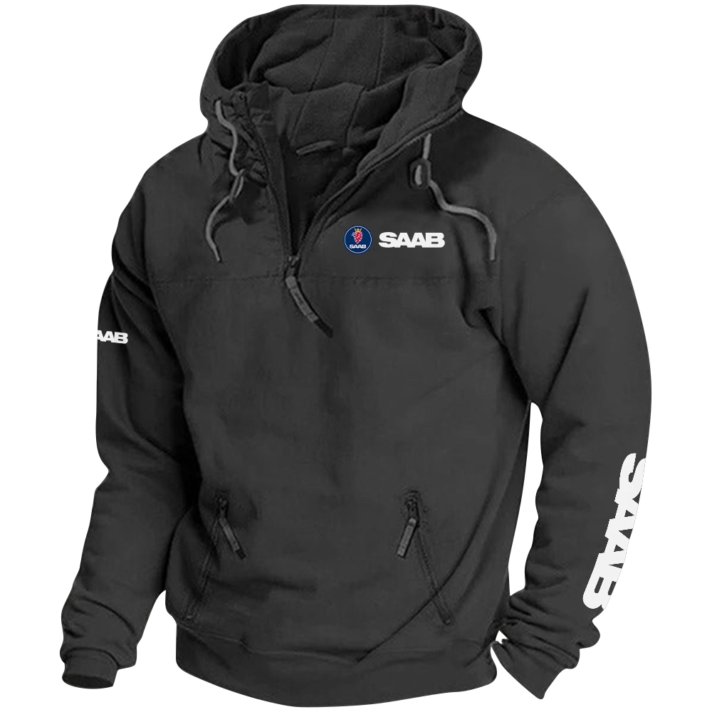 Saab Exclusive Logo Tactical Quarterzip Hoodie OUFAH1880819SBZ - Saab Hoodie