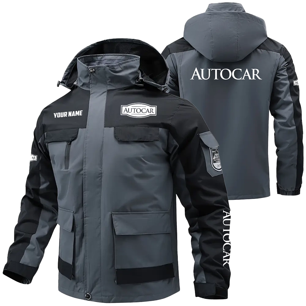Autocar Exclusive Logo Water Resistant Outdoor Jacket Detachable Hood OUFAV203A0819AOZ - Autocar Jacket