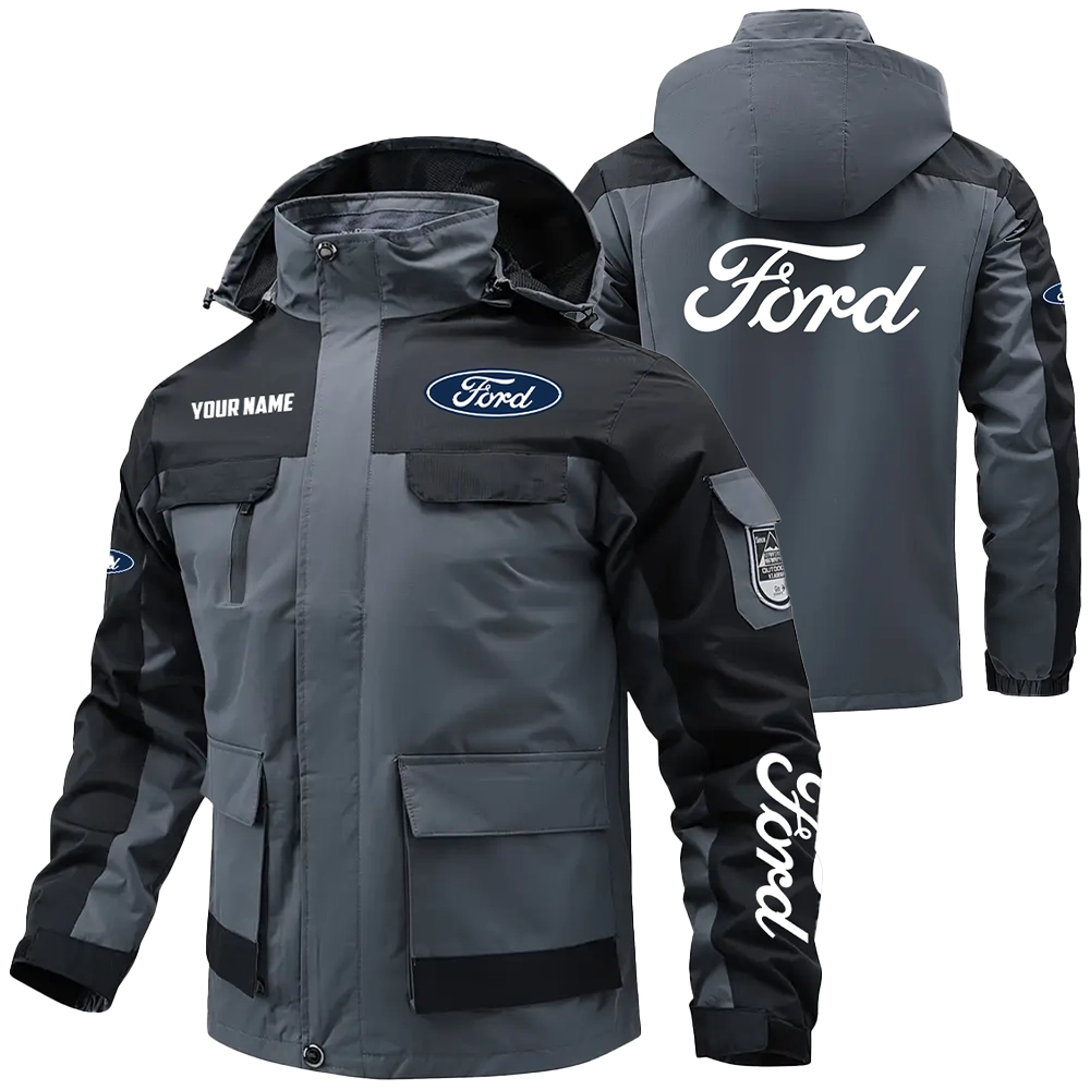 Ford Exclusive Logo Water Resistant Outdoor Jacket Detachable Hood OUFAV203A0819F1Z - Ford Jacket