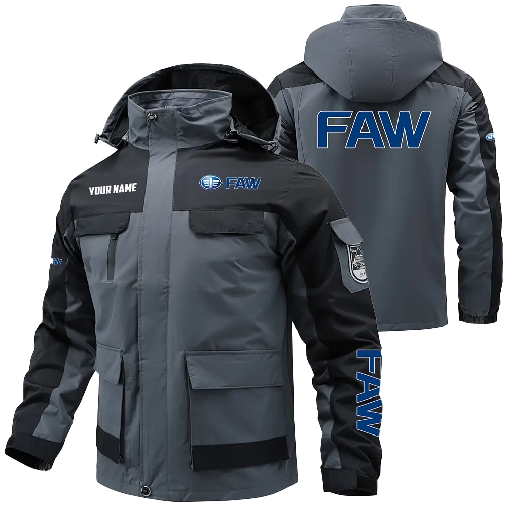 FAW Exclusive Logo Water Resistant Outdoor Jacket Detachable Hood OUFAV203A0819FAZ - FAW Jacket