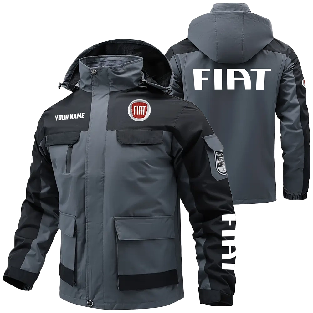 Fiat Exclusive Logo Water Resistant Outdoor Jacket Detachable Hood OUFAV203A0819FTZ - Fiat Jacket