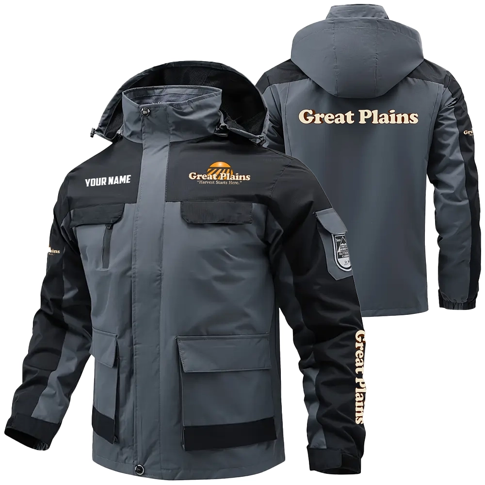 Great Plains Exclusive Logo Water Resistant Outdoor Jacket Detachable Hood OUFAV203A0819GPZ - Great Plains Jacket