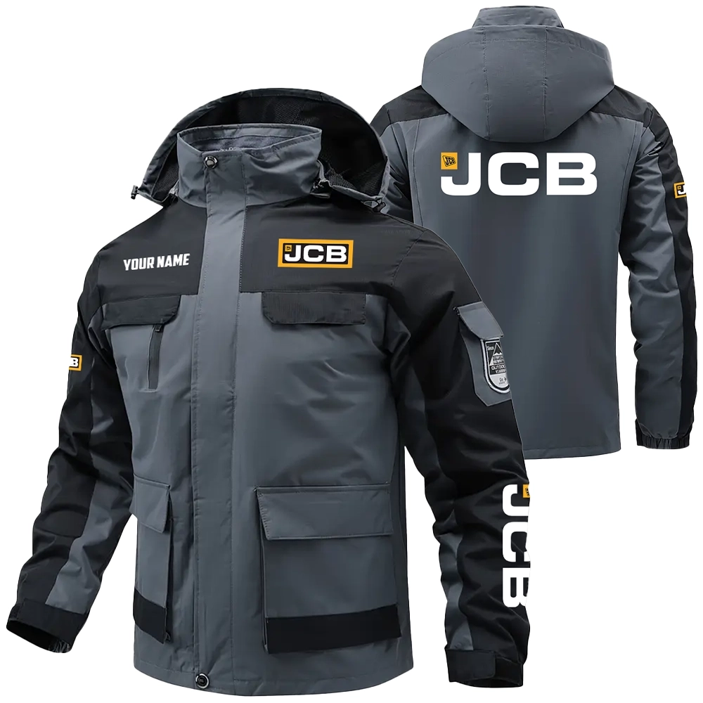 JCB Agriculture Exclusive Logo Water Resistant Outdoor Jacket Detachable Hood OUFAV203A0819JAZ - JCB Agriculture Jacket