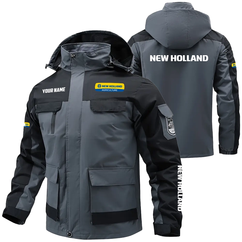 New Holland Exclusive Logo Water Resistant Outdoor Jacket Detachable Hood OUFAV203A0819NHZ - New Holland Jacket
