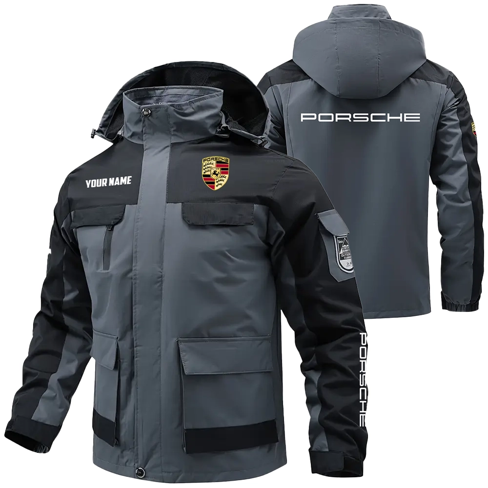 Porsche Exclusive Logo Water Resistant Outdoor Jacket Detachable Hood OUFAV203A0819POSZ - Porsche Jacket