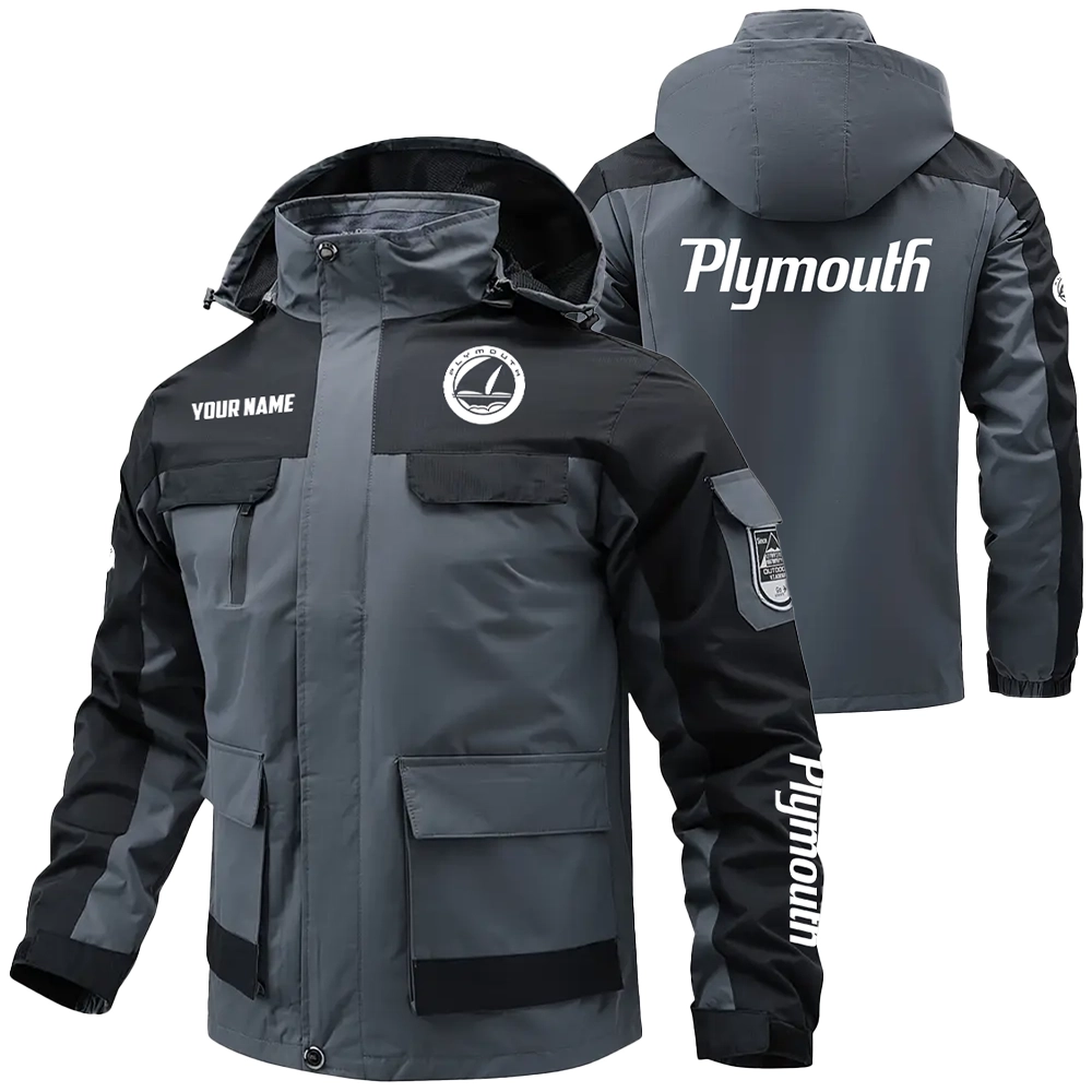 Plymouth Exclusive Logo Water Resistant Outdoor Jacket Detachable Hood OUFAV203A0819PYZ - Plymouth Jacket