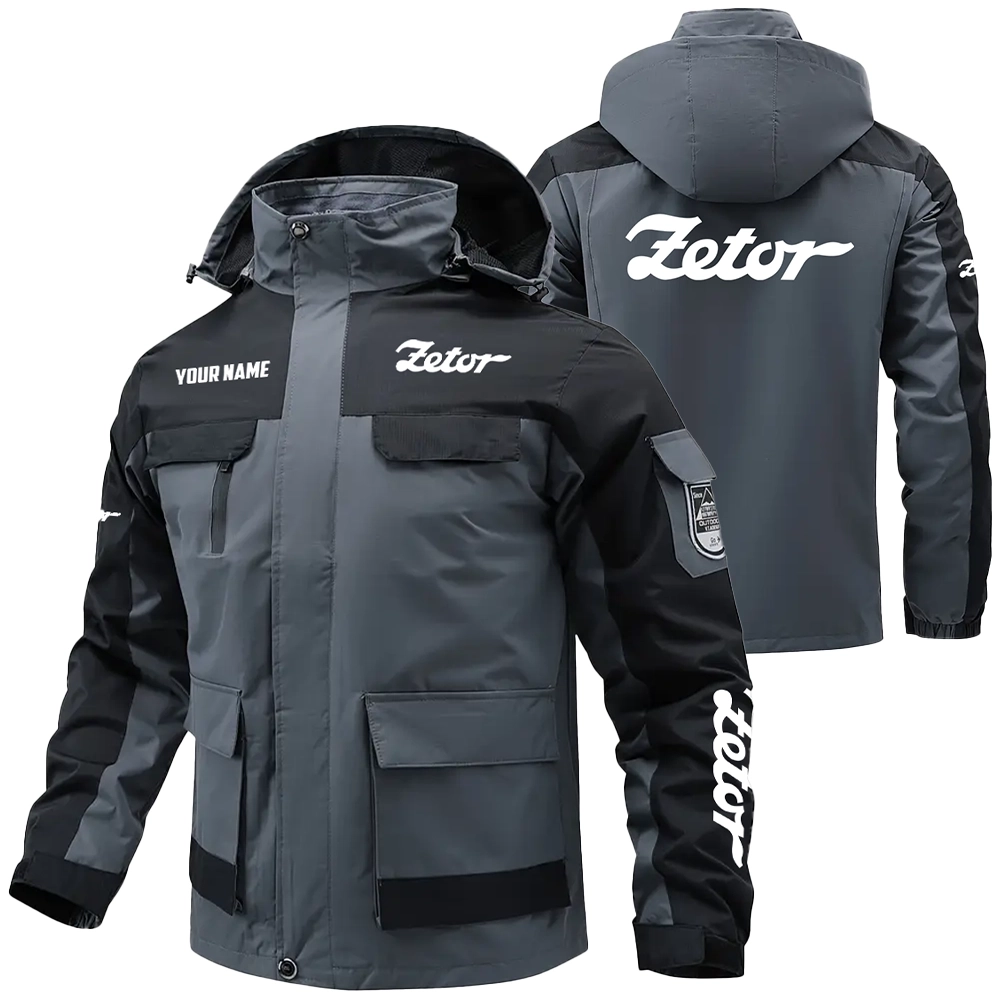 Zetor Exclusive Logo Water Resistant Outdoor Jacket Detachable Hood OUFAV203A0819ZTZ - Zetor Jacket