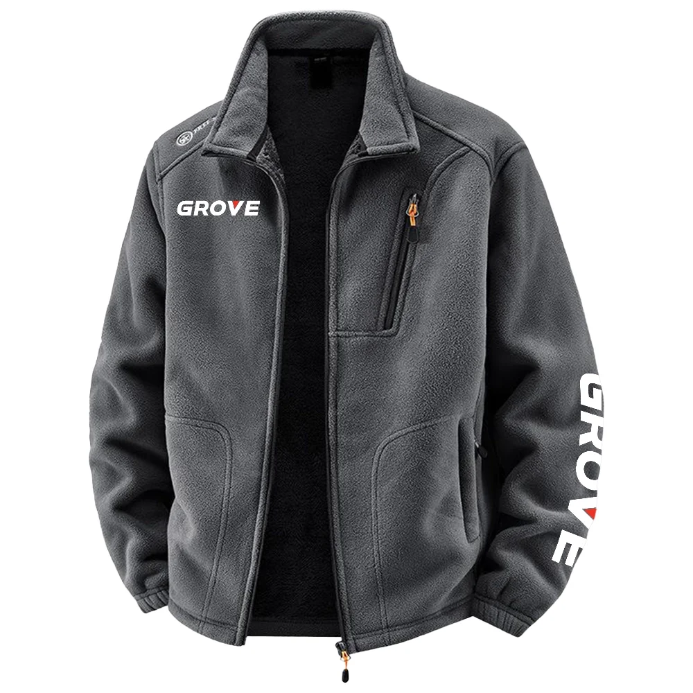 Grove Exclusive Logo Plush Fleece Jacket OUFAV2090819GVZ - Grove Jacket