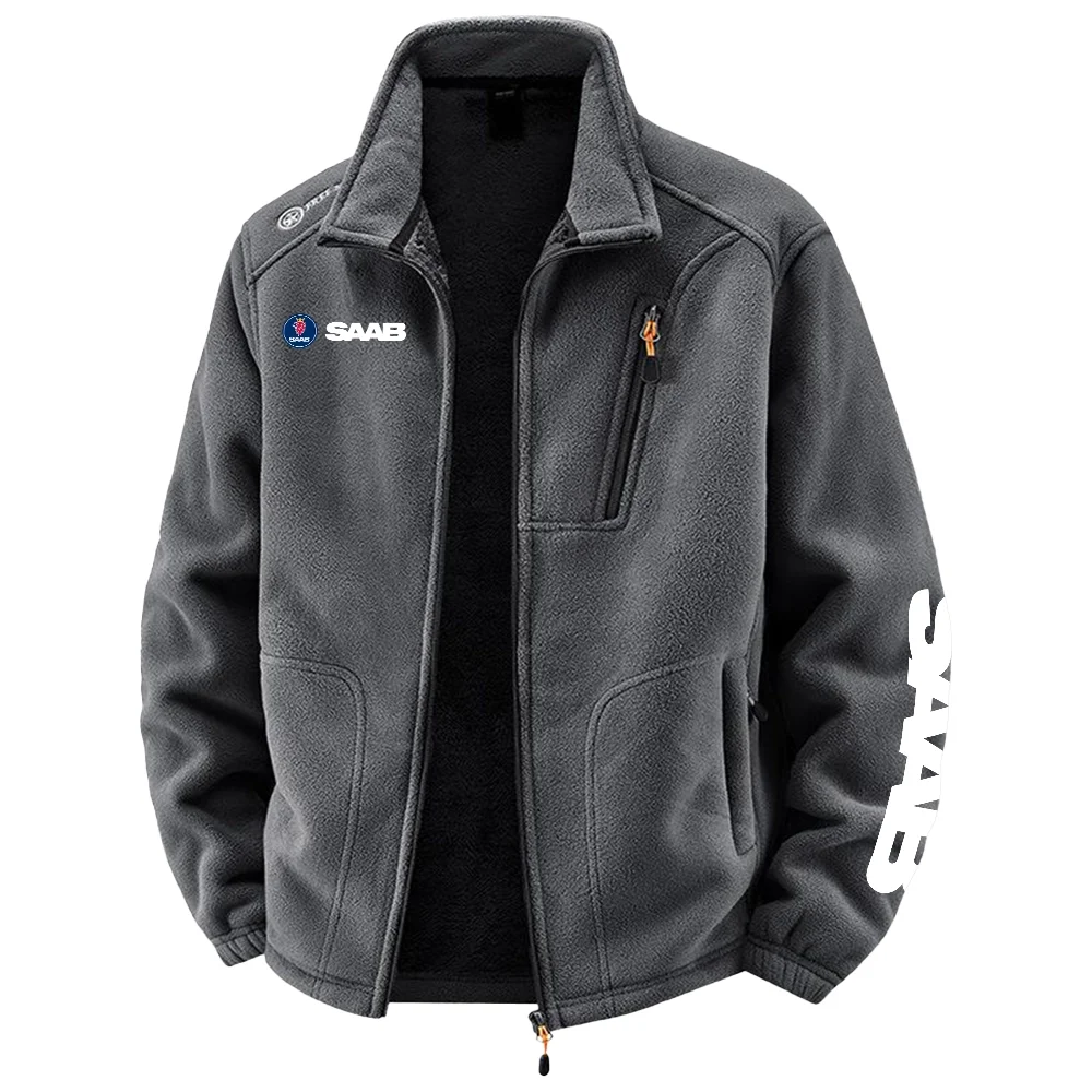 Saab Exclusive Logo Plush Fleece JacketOUFAV2090819SBZ - Saab Jacket