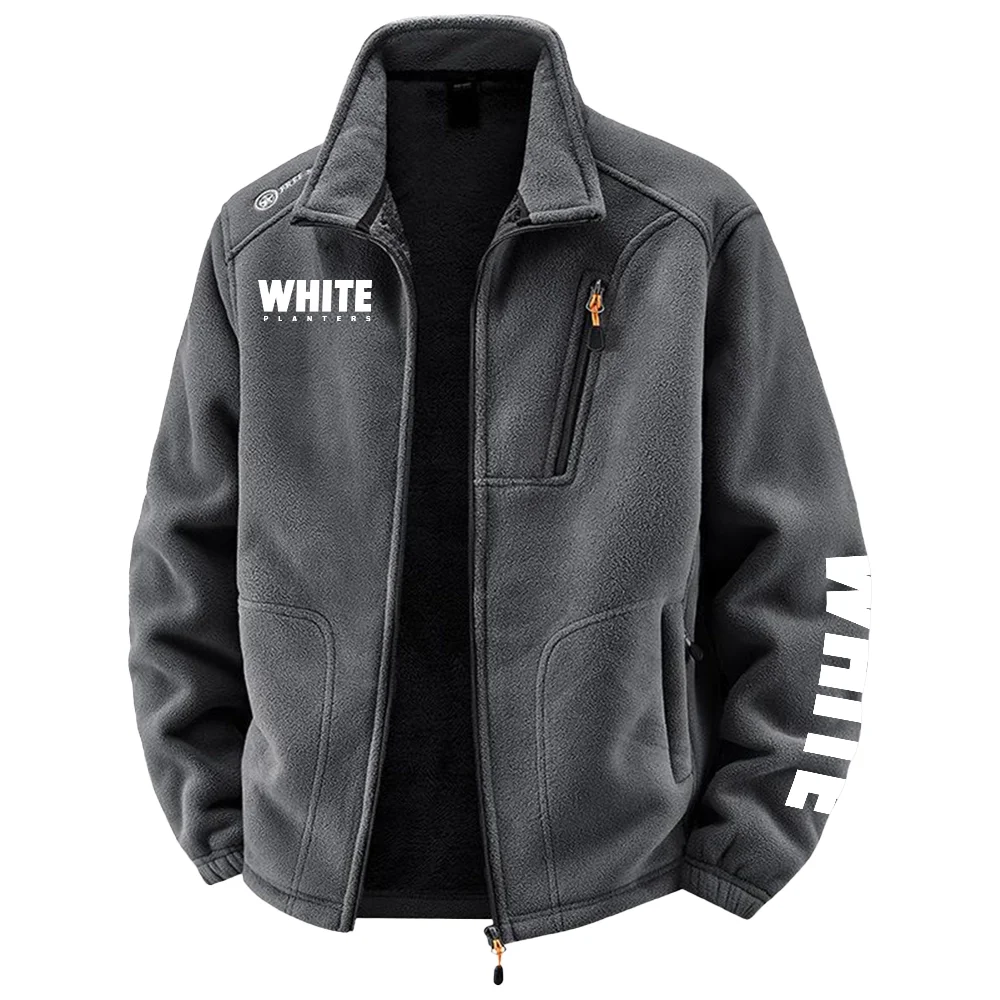 White Planters Exclusive Logo Plush Fleece Jacket OUFAV2090819WPZ - White Planters Jacket