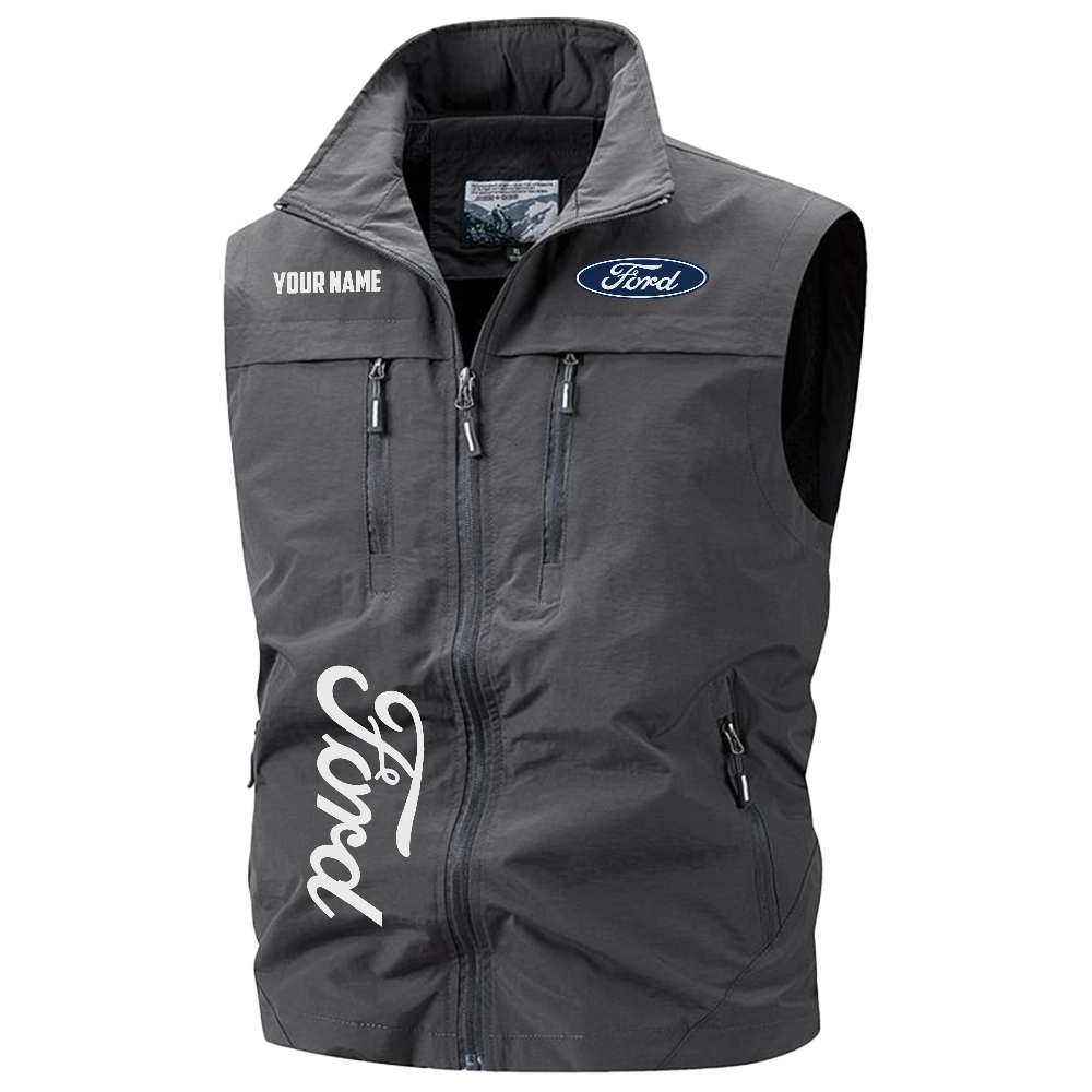 Ford Exclusive Logo Multi-Pocket Sleeveless Vest OUFAV2100819F1Z - Ford Vest
