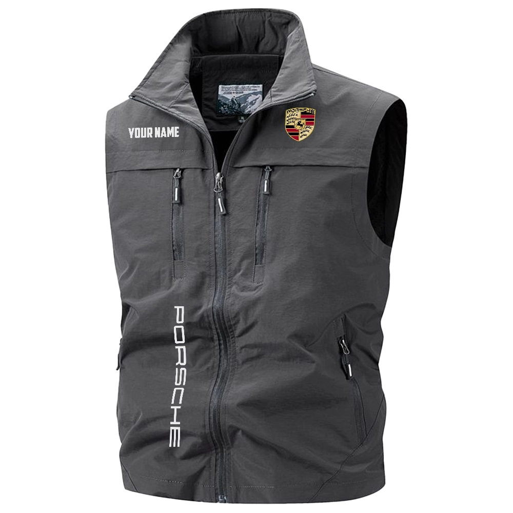 Porsche Exclusive Logo Multi-Pocket Sleeveless Vest OUFAV2100819POSZ - Porsche Vest