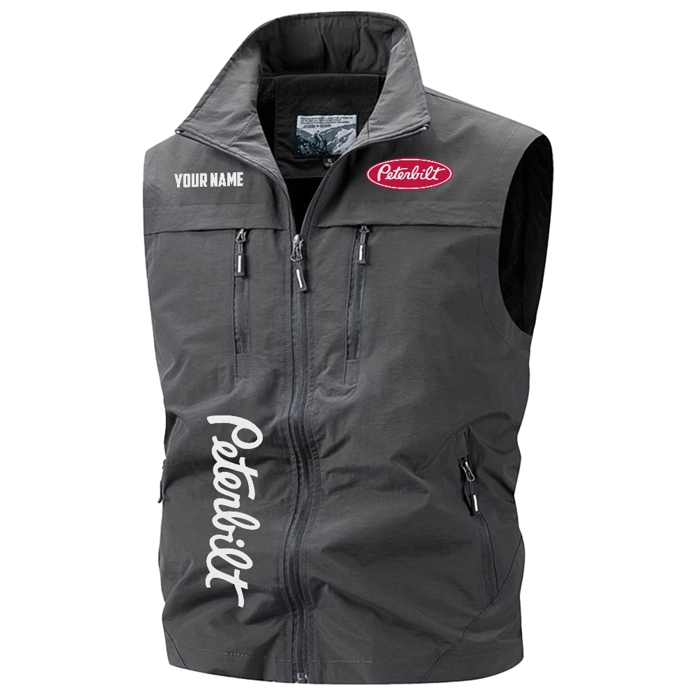 Peterbilt Exclusive Logo Multi-Pocket Sleeveless Vest OUFAV2100819PTZ - Peterbilt Vest