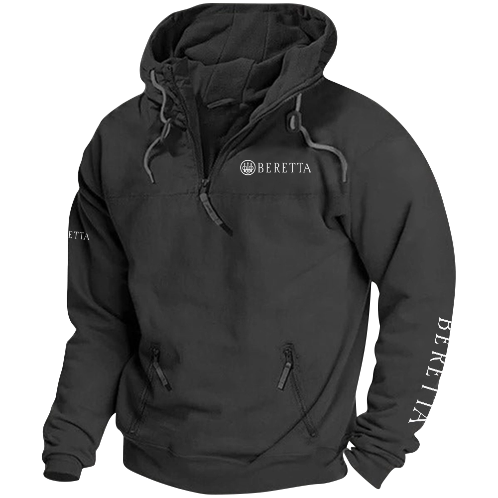 Beretta Exclusive Logo Tactical Quarterzip Hoodie OUHUH1880815BEZ - Beretta Hoodie