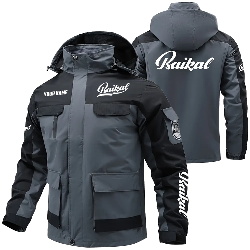 Baikal Exclusive Logo Water Resistant Outdoor Jacket Detachable Hood OUHUV203A0815BIZ - Baikal Jacket