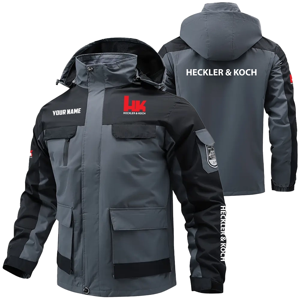 Heckler & Koch Exclusive Logo Water Resistant Outdoor Jacket Detachable Hood OUHUV203A0815HKZ - Heckler & Koch Jacket