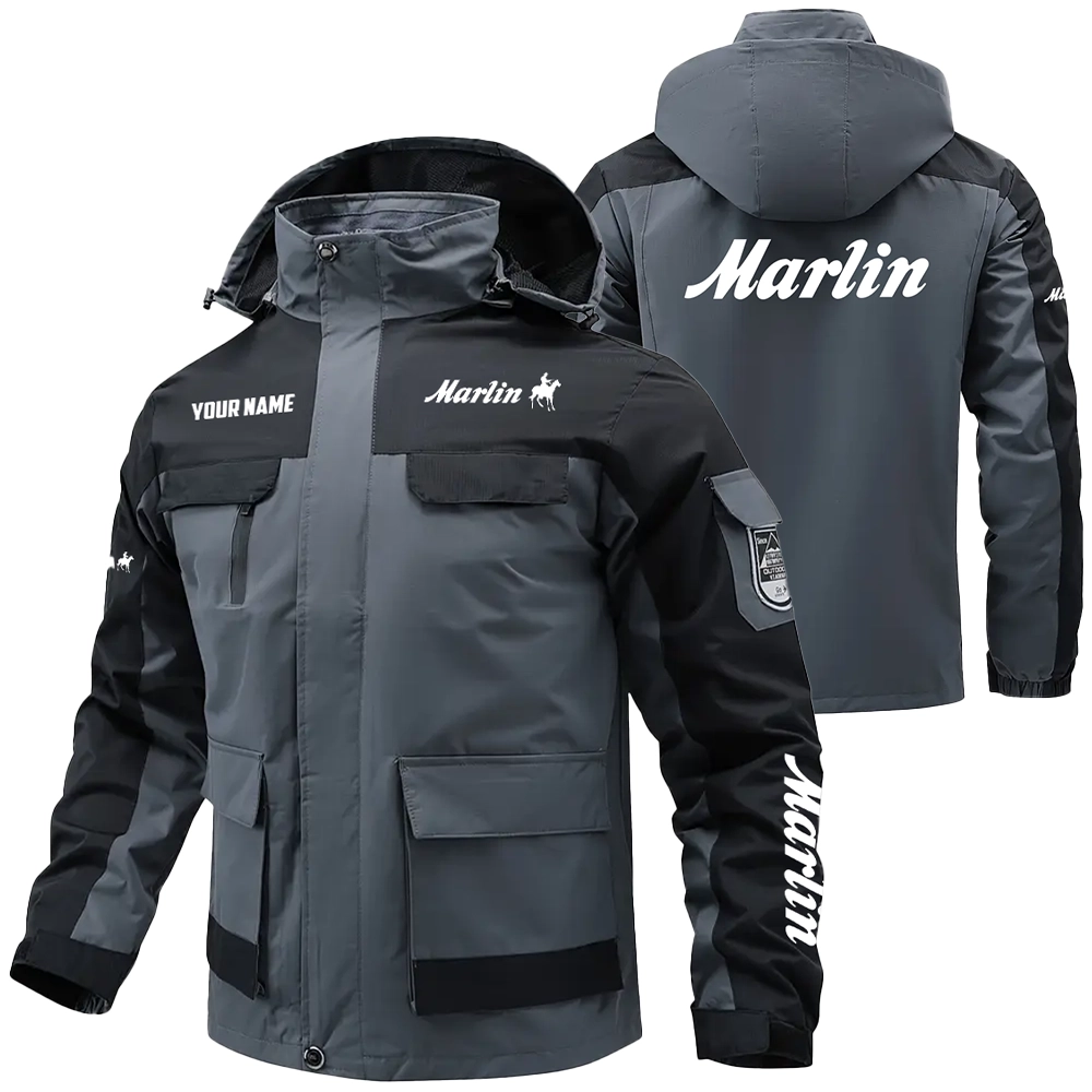 Marlin Exclusive Logo Water Resistant Outdoor Jacket Detachable Hood OUHUV203A0815MRZ - Marlin Jacket