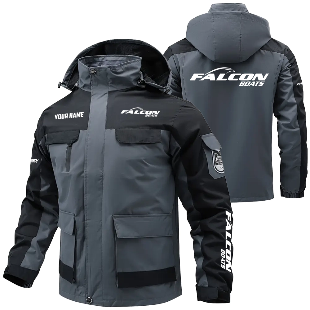 Falcon Exclusive Logo Water Resistant Outdoor Jacket Detachable Hood TTFSV2030819FAZ - Falcon Jacket