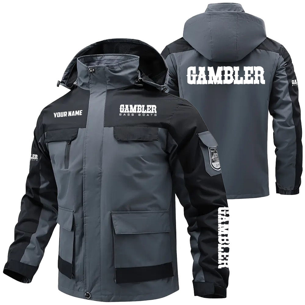 Gambler Exclusive Logo Water Resistant Outdoor Jacket Detachable Hood TTFSV2030819GBZ - Gambler Jacket