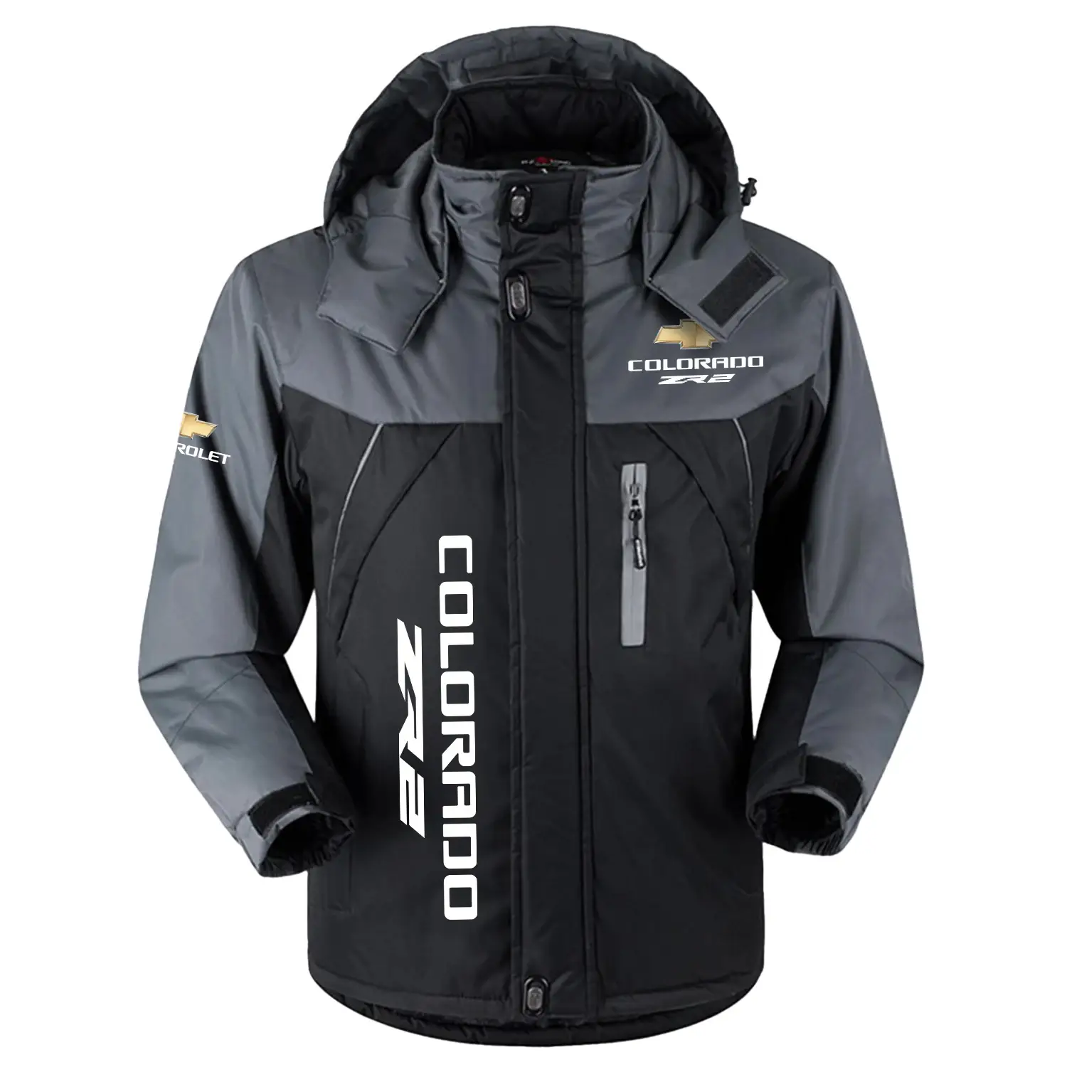 Chevrolet Colorado ZR2 Exclusive Logo Outdoor Charging Suit Slim Fit Plush Waterproof Windproof Jacket Detachable Hood CARPCS1106CZRZ - Chevrolet Colorado ZR2 Jacket