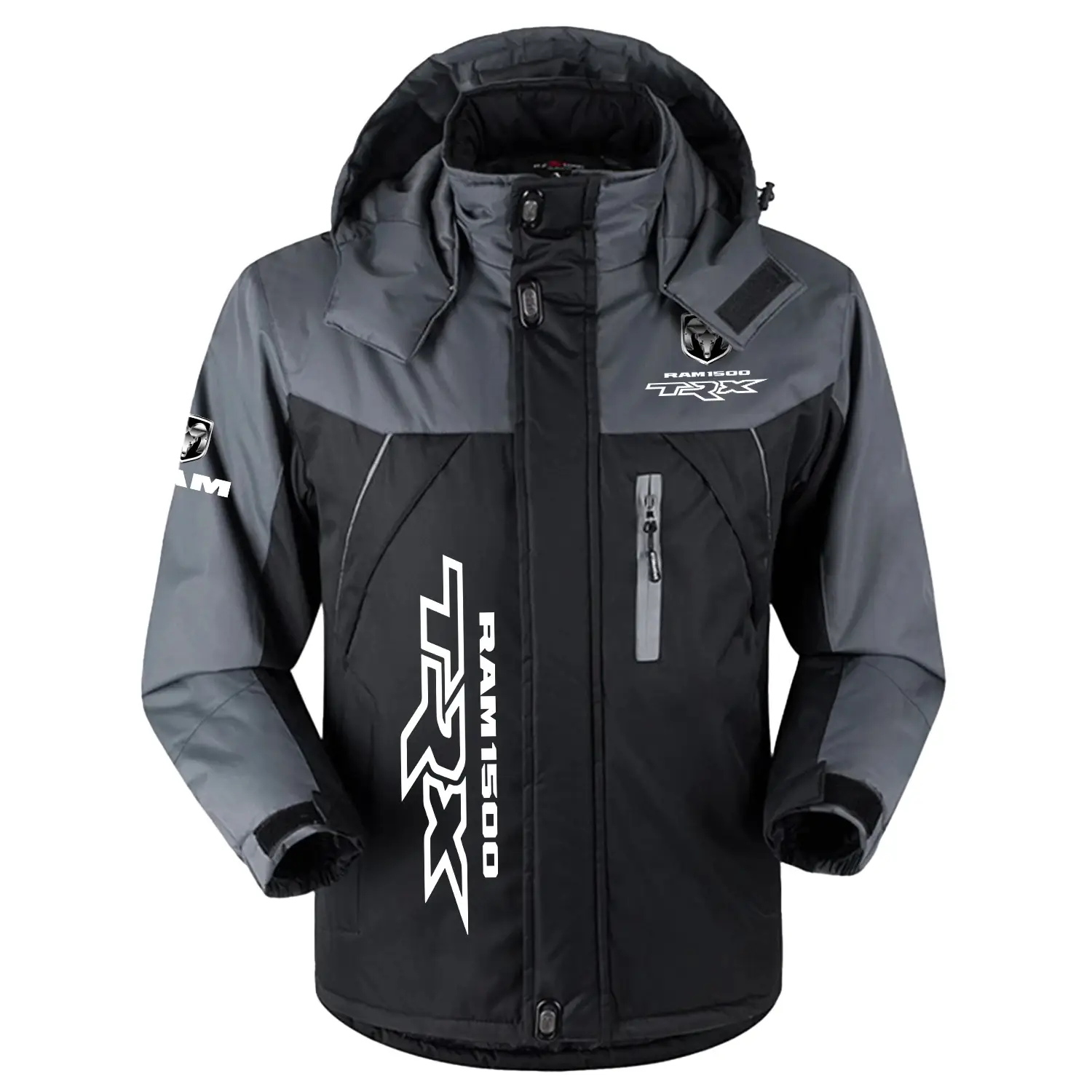 Ram 1500 TRX Exclusive Logo Outdoor Charging Suit Slim Fit Plush Waterproof Windproof Jacket Detachable Hood CARPCS1106RTRZ - Ram 1500 TRX Jacket
