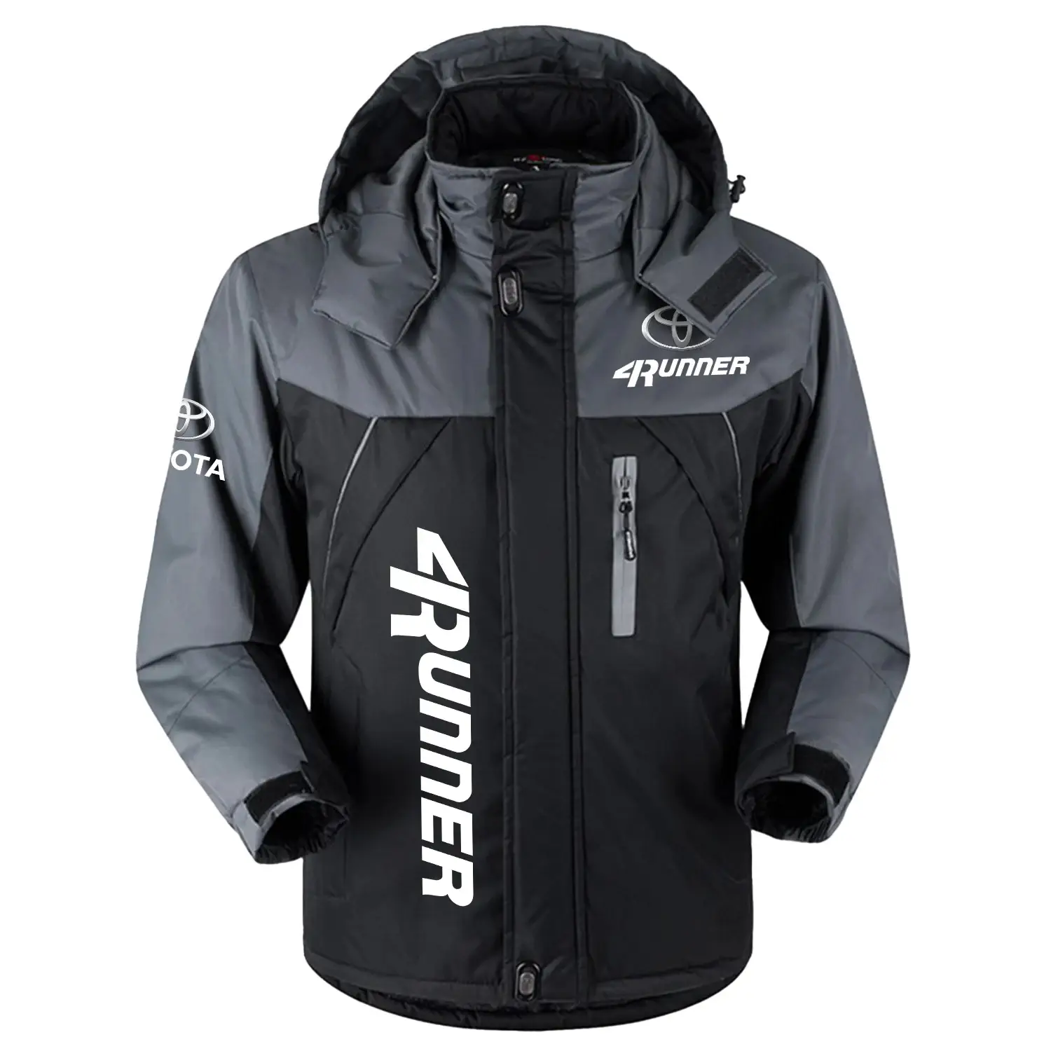 Toyota 4Runner Exclusive Logo Outdoor Charging Suit Slim Fit Plush Waterproof Windproof Jacket Detachable Hood CARPCS1106T4RZ - Toyota 4Runner Jacket