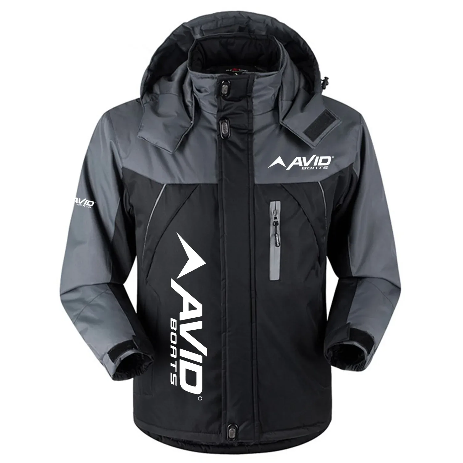 Avid Exclusive Logo Outdoor Charging Suit Slim Fit Plush Waterproof Windproof Jacket Detachable Hood HCPDPCS1409AVZ - Avid Gift