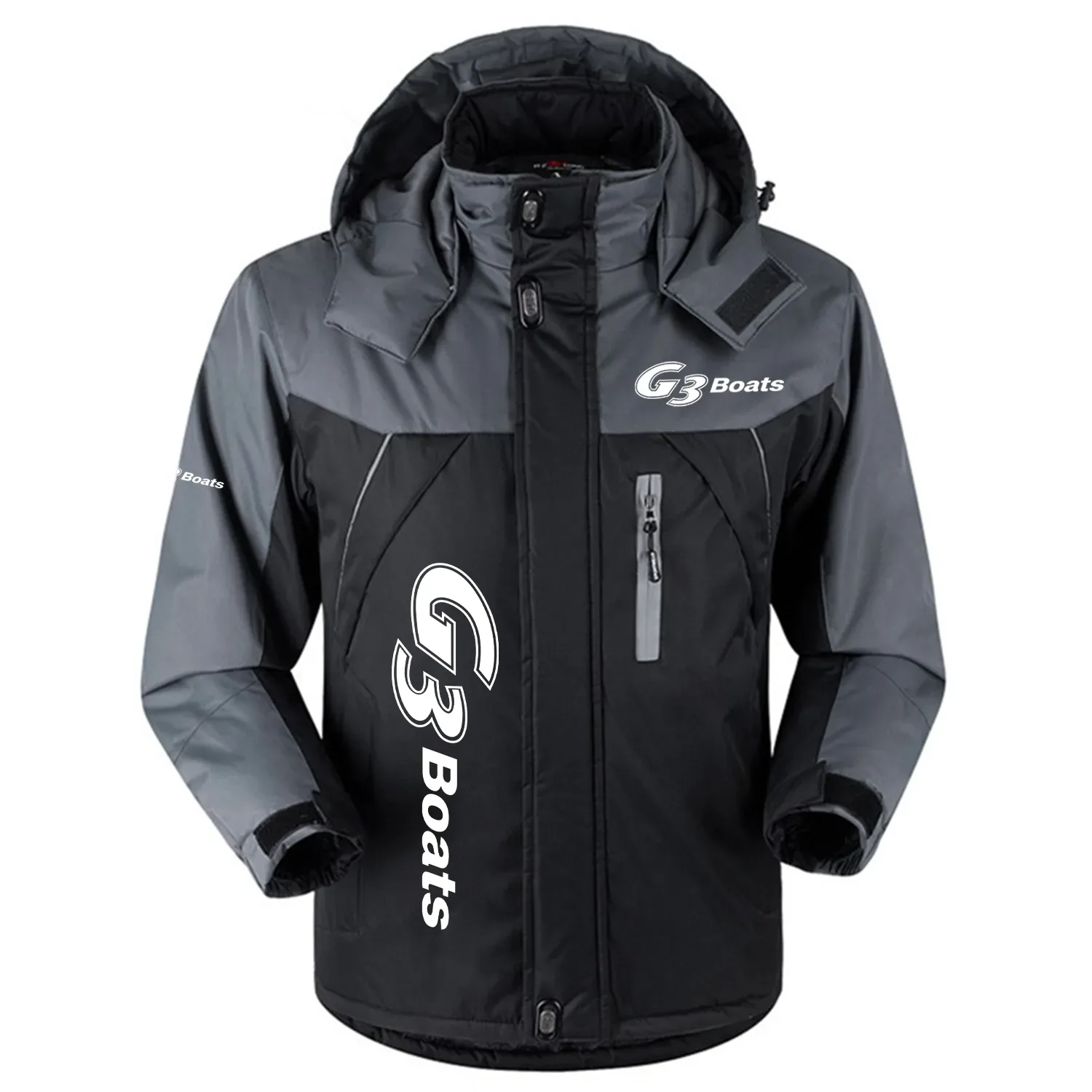 G3 Exclusive Logo Outdoor Charging Suit Slim Fit Plush Waterproof Windproof Jacket Detachable Hood HCPDPCS1409G3Z - G3 Gift