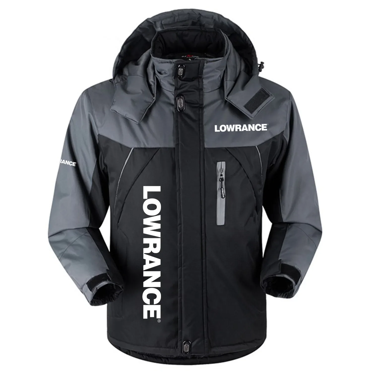 Lowrance Exclusive Logo Outdoor Charging Suit Slim Fit Plush Waterproof Windproof Jacket Detachable Hood HCPDPCS1409LZ - Lowrance Gift
