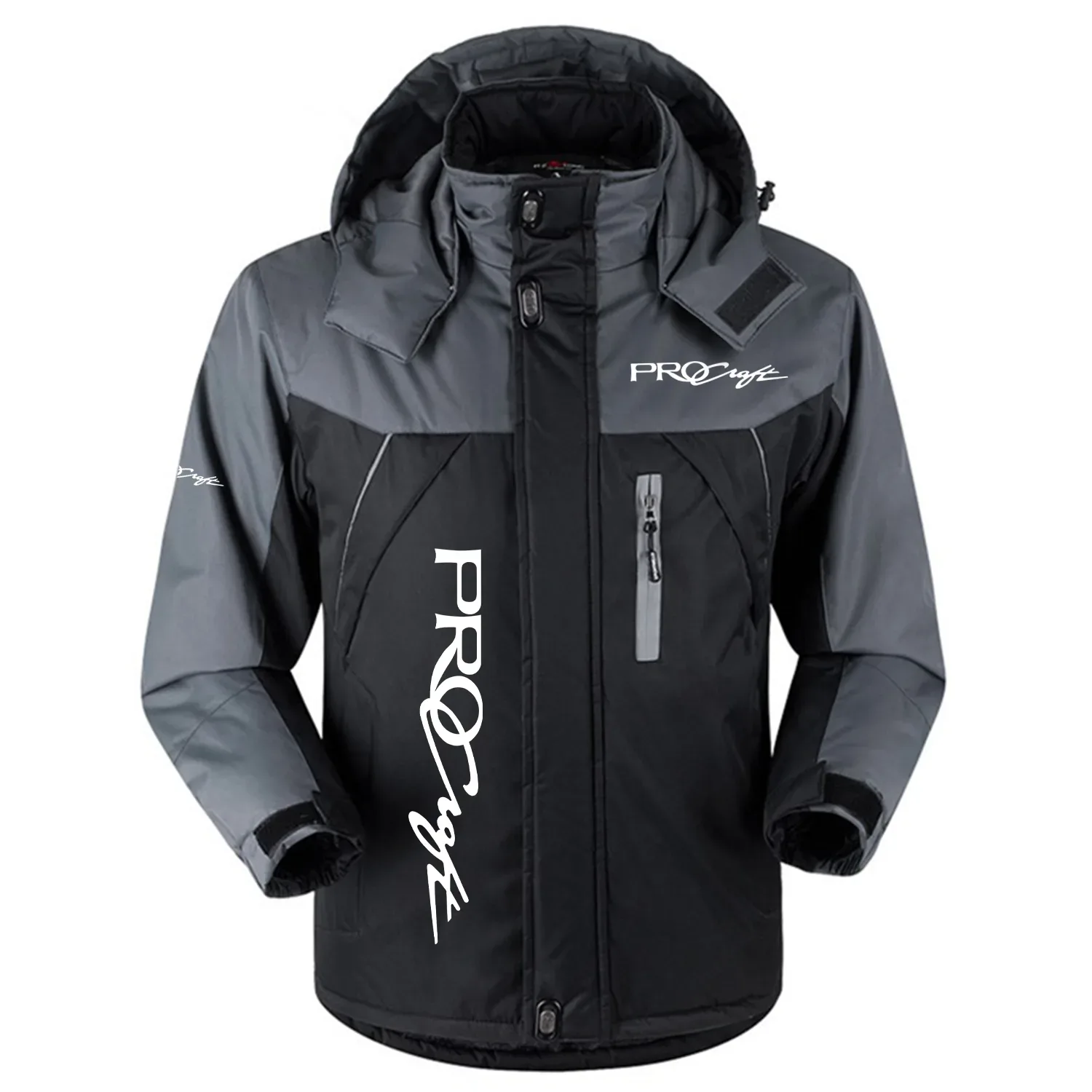 Procraft Exclusive Logo Outdoor Charging Suit Slim Fit Plush Waterproof Windproof Jacket Detachable Hood HCPDPCS1409PCZ - Procraft Gift