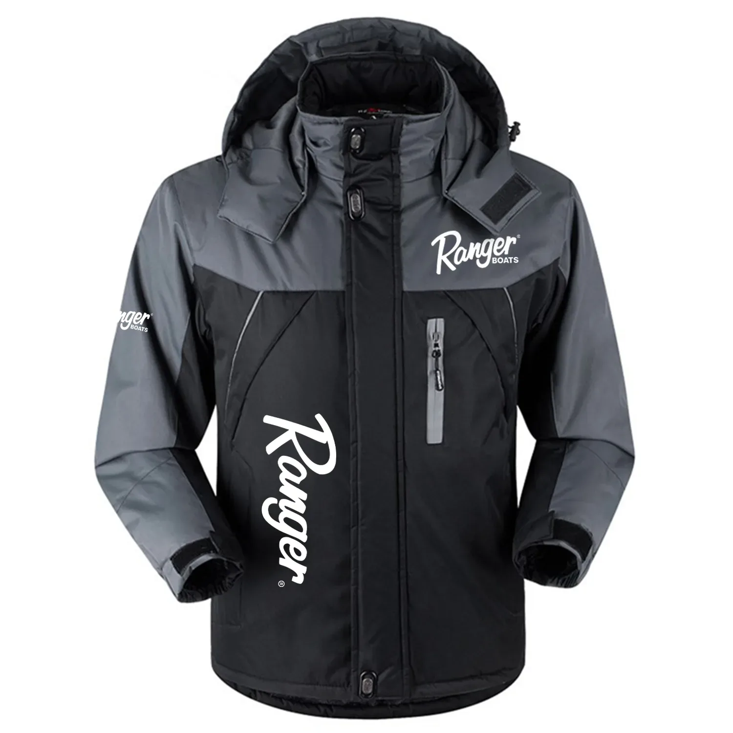 Ranger Exclusive Logo Outdoor Charging Suit Slim Fit Plush Waterproof Windproof Jacket Detachable Hood HCPDPCS1409RBZ - Ranger Gift