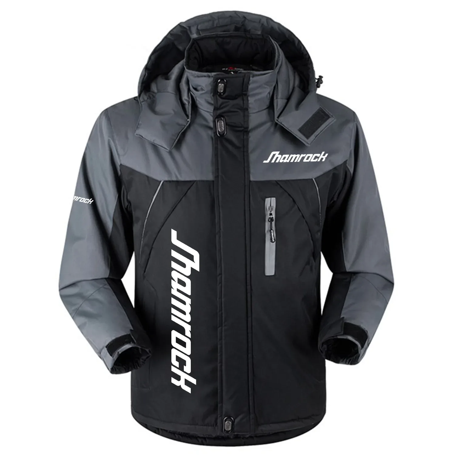 Shamrock Exclusive Logo Outdoor Charging Suit Slim Fit Plush Waterproof Windproof Jacket Detachable Hood HCPDPCS1409SHZ - Shamrock Gift