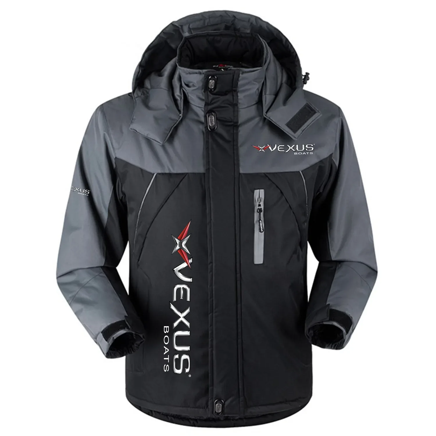 Vexus Exclusive Logo Outdoor Charging Suit Slim Fit Plush Waterproof Windproof Jacket Detachable Hood HCPDPCS1409VBZ - Vexus Gift