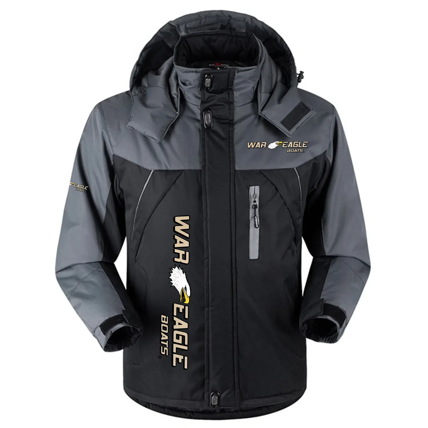 War Eagle Exclusive Logo Outdoor Charging Suit Slim Fit Plush Waterproof Windproof Jacket Detachable Hood HCPDPCS1409WEZ - War Eagle Gift