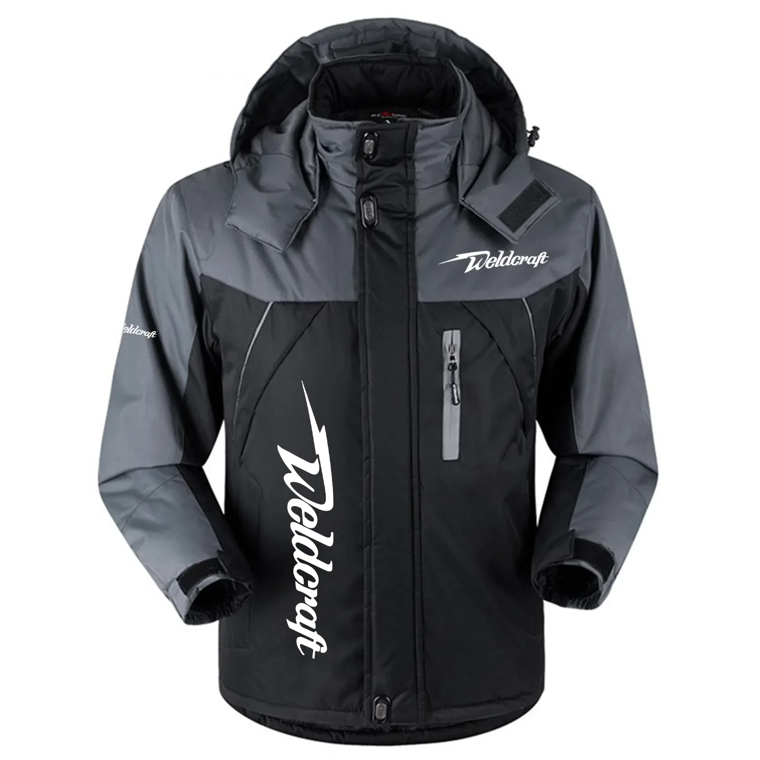 Weldcraft Exclusive Logo Outdoor Charging Suit Slim Fit Plush Waterproof Windproof Jacket Detachable Hood HCPDPCS1409WLZ - Weldcraft Gift