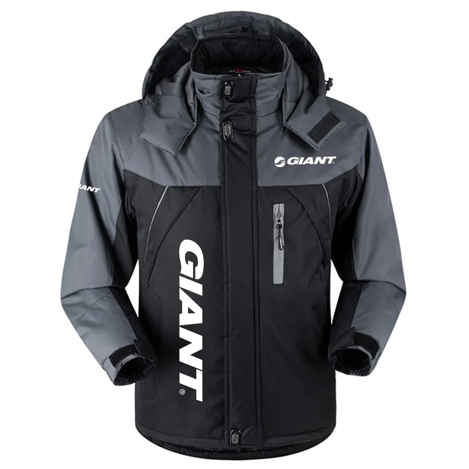 Giant Exclusive Logo Outdoor Charging Suit Slim Fit Plush Waterproof Windproof Jacket Detachable Hood OSBCLPCS1211GTZ - Giant Jacket