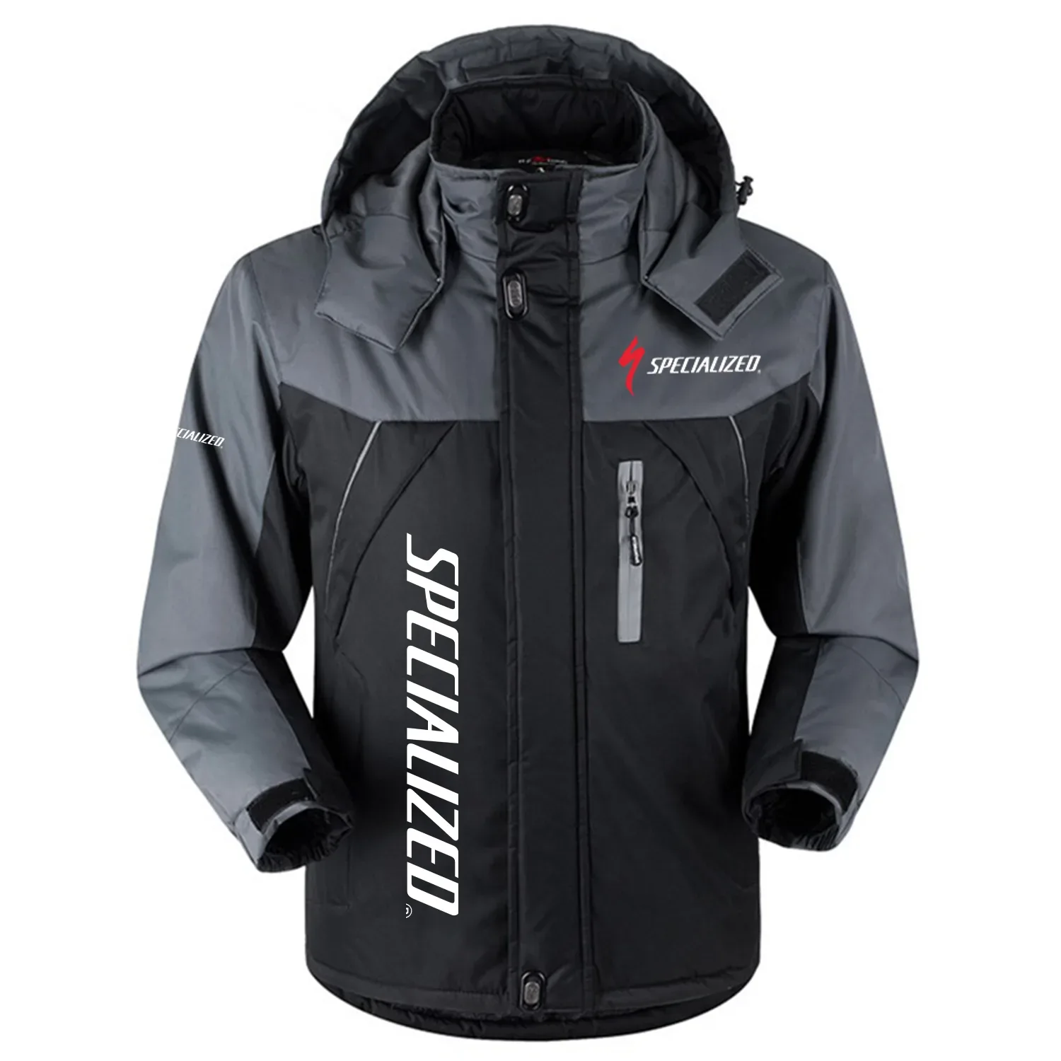 Specialized Exclusive Logo Outdoor Charging Suit Slim Fit Plush Waterproof Windproof Jacket Detachable Hood OSBCLPCS1211SCZ - Specialized Jacket