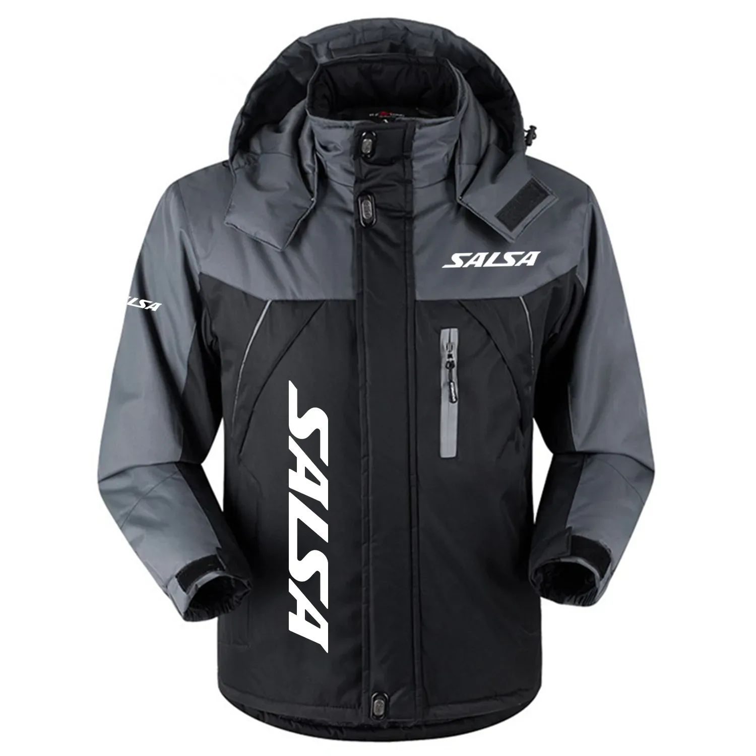 Salsa Exclusive Logo Outdoor Charging Suit Slim Fit Plush Waterproof Windproof Jacket Detachable Hood OSBCLPCS1211SLZ - Salsa Jacket
