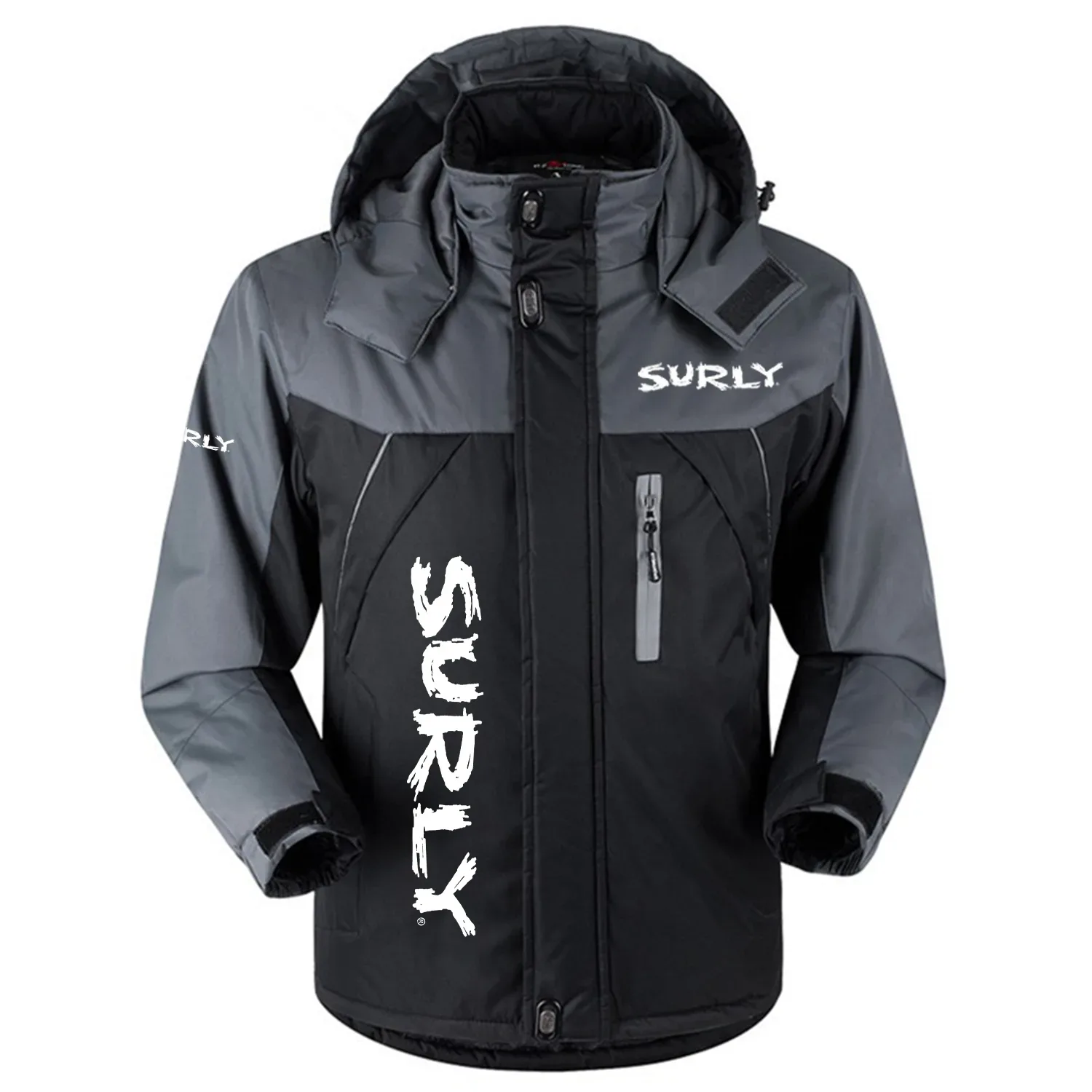 Surly Exclusive Logo Outdoor Charging Suit Slim Fit Plush Waterproof Windproof Jacket Detachable Hood OSBCLPCS1211SRZ - Surly Jacket