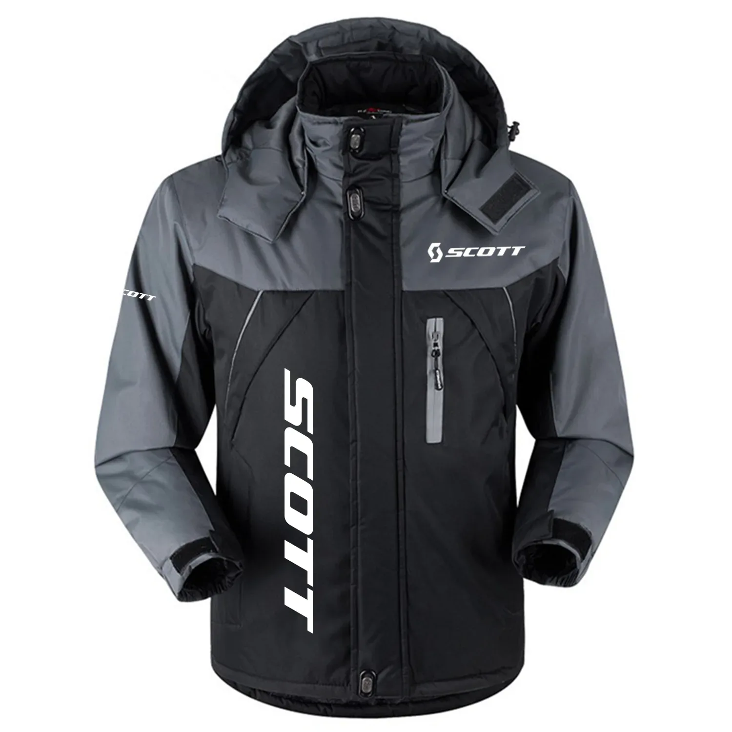 Scott Exclusive Logo Outdoor Charging Suit Slim Fit Plush Waterproof Windproof Jacket Detachable Hood OSBCLPCS1211STZ - Scott Jacket