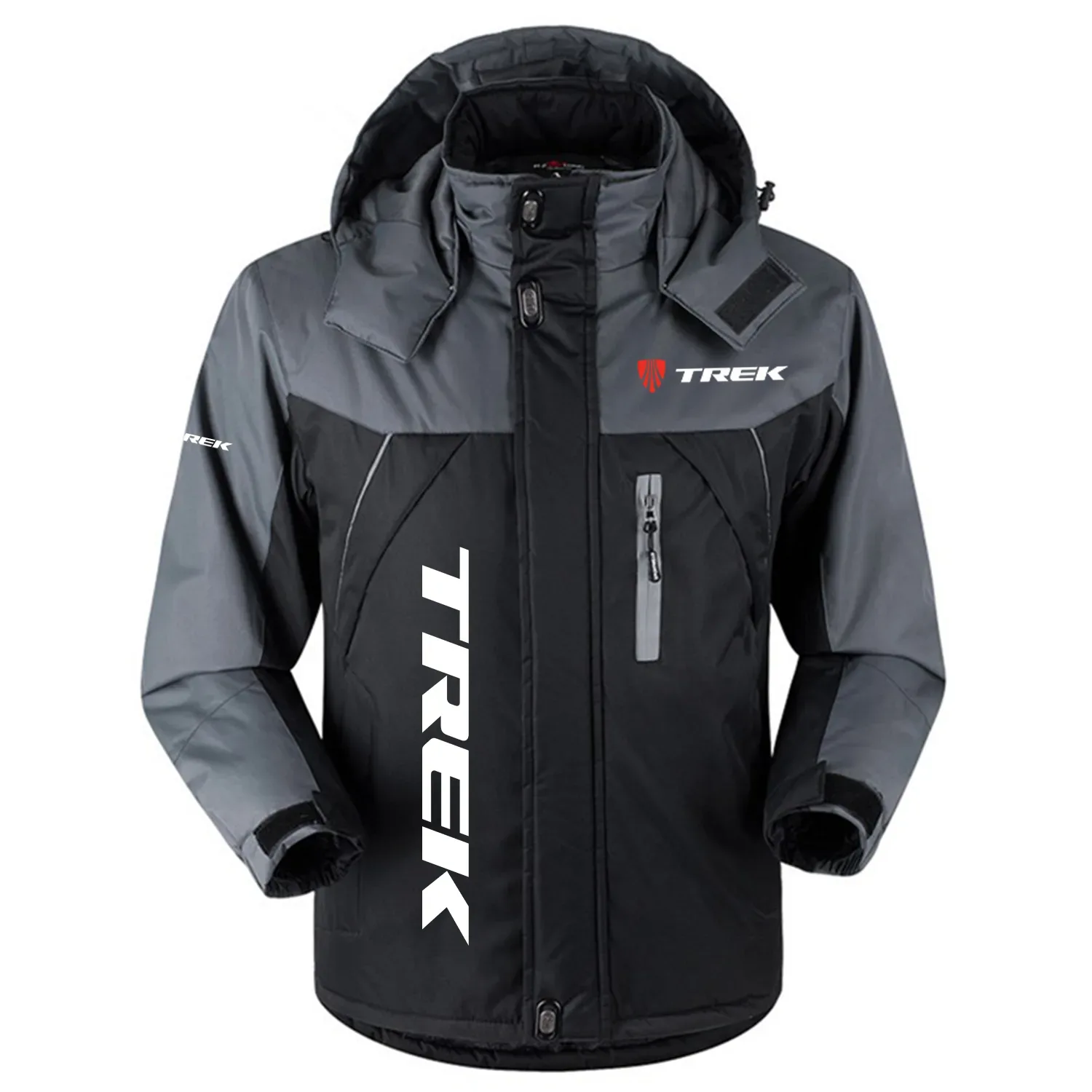 Trek Exclusive Logo Outdoor Charging Suit Slim Fit Plush Waterproof Windproof Jacket Detachable Hood OSBCLPCS1211TEZ - Trek Jacket