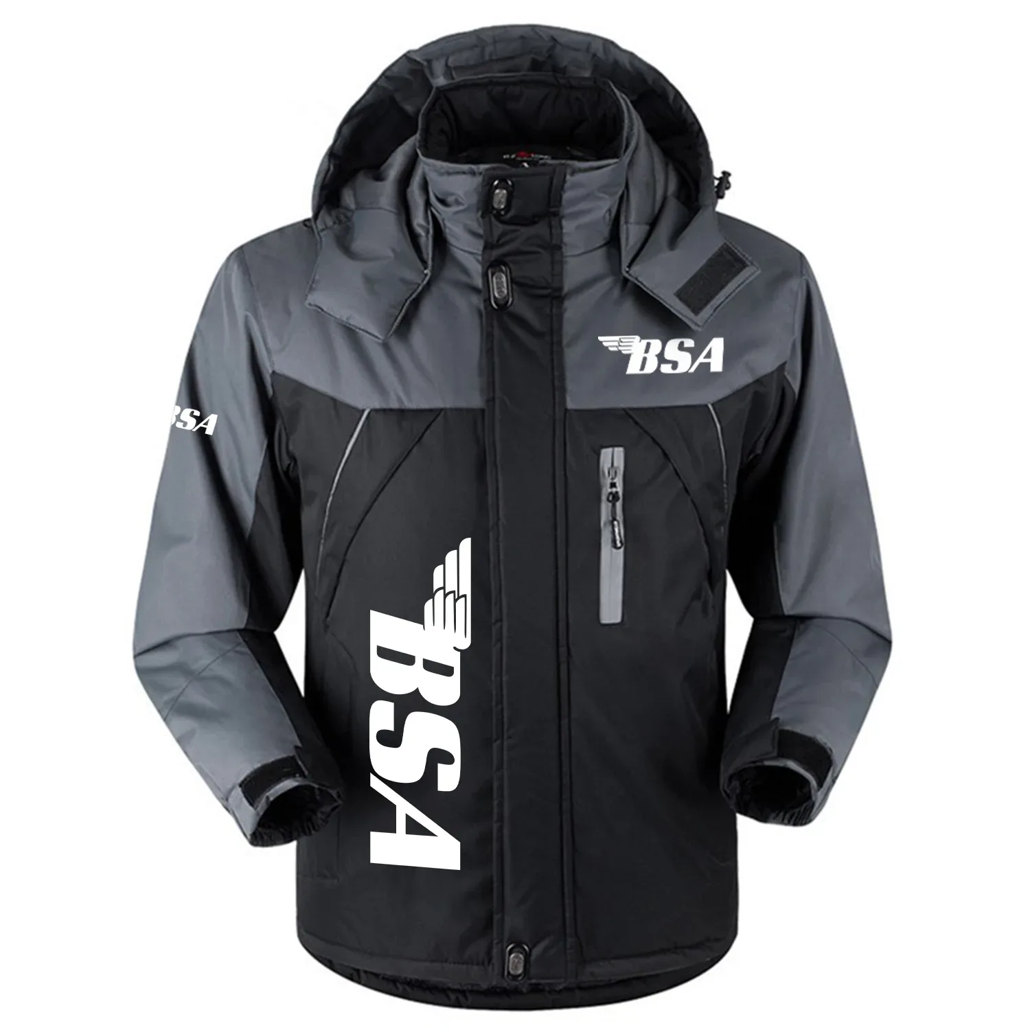 BSA Exclusive Logo Outdoor Charging Suit Slim Fit Plush Waterproof Windproof Jacket Detachable Hood OSMTBPCS1211BSAZ - BSA Jacket