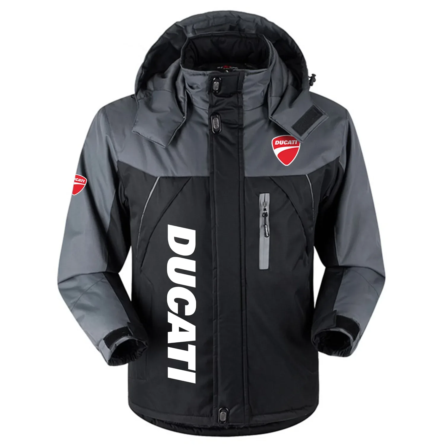 Ducati Exclusive Logo Outdoor Charging Suit Slim Fit Plush Waterproof Windproof Jacket Detachable Hood OSMTBPCS1211DCZ - Ducati Jacket